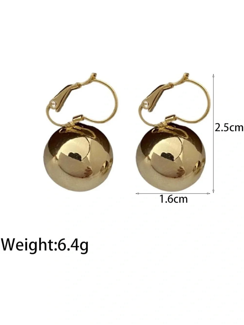 Anthropologie Polished Gold Tone Ball Leverback Earrings